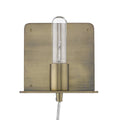 Petite Dull Gold Shelf Wall Light on a white background