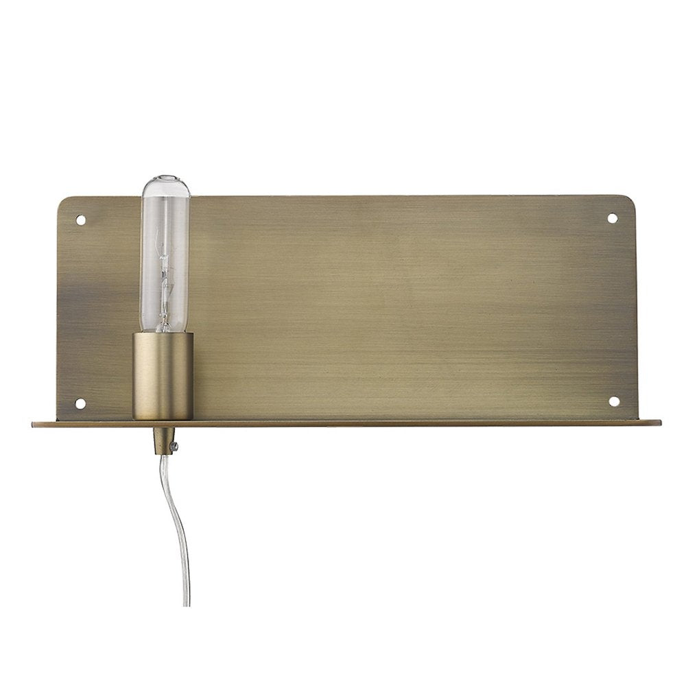 XL Dull Gold Shelf Wall Light on a white background