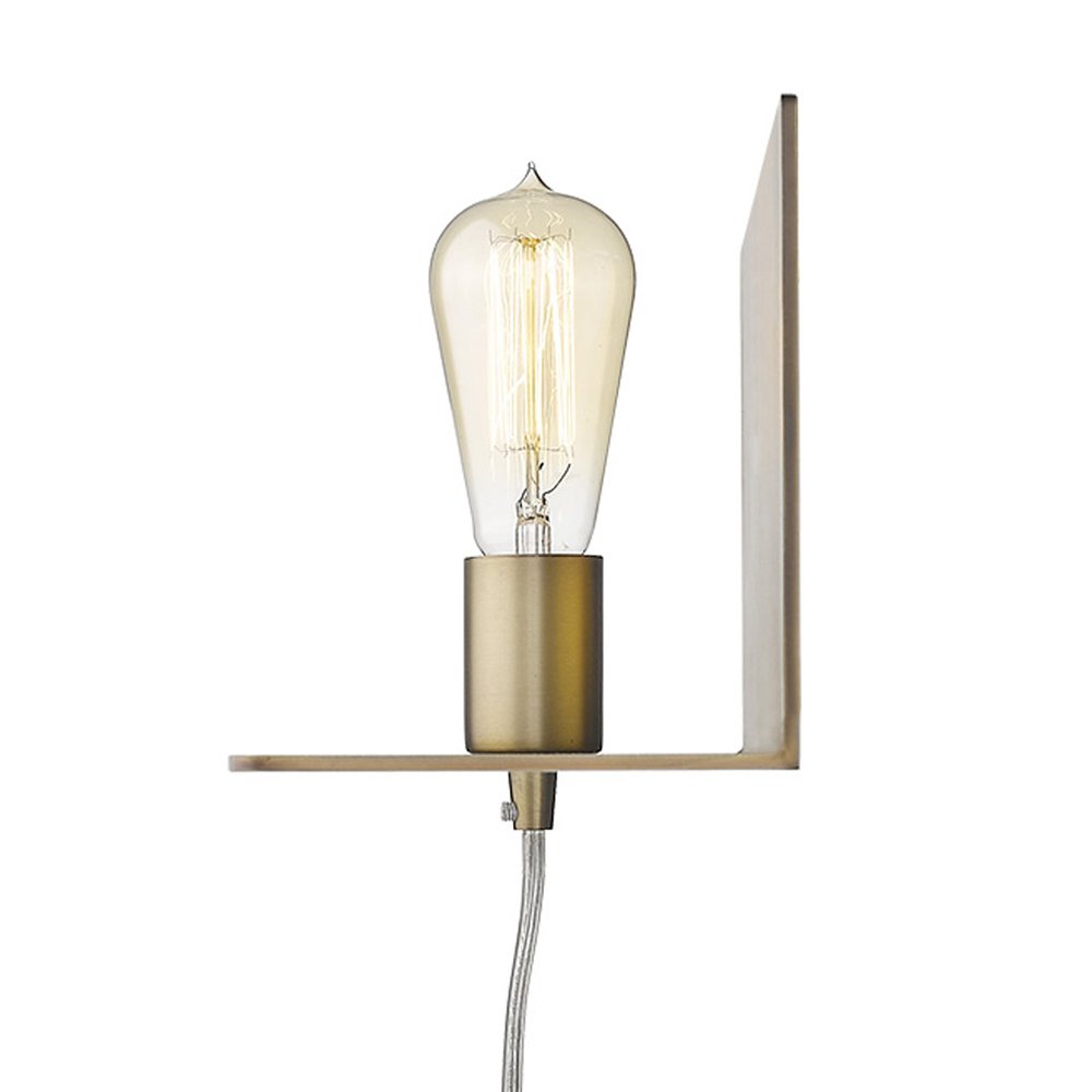 XL Dull Gold Shelf Wall Light on a white background