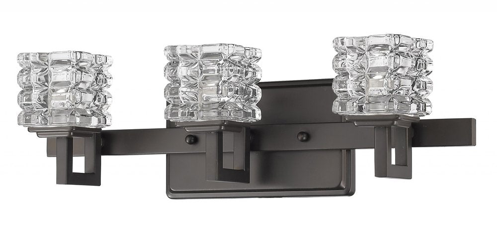 6" Black And Clear Metal Vanity Flush Mounted Sconce