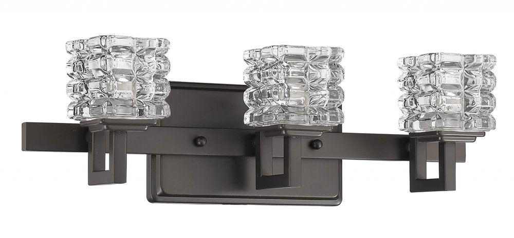 6" Black And Clear Metal Vanity Flush Mounted Sconce