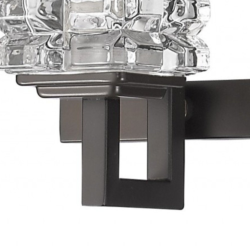 6" Black And Clear Metal Vanity Flush Mounted Sconce