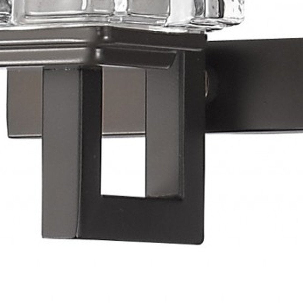 6" Black And Clear Metal Vanity Flush Mounted Sconce