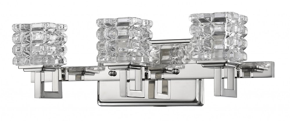 6" Silver And Clear Metal Vanity Flush Mounted Sconce