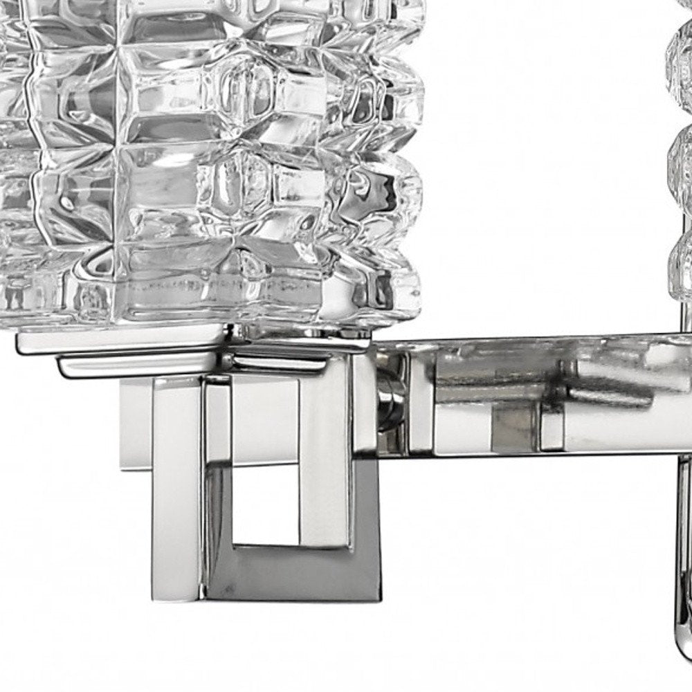 6" Silver And Clear Metal Vanity Flush Mounted Sconce