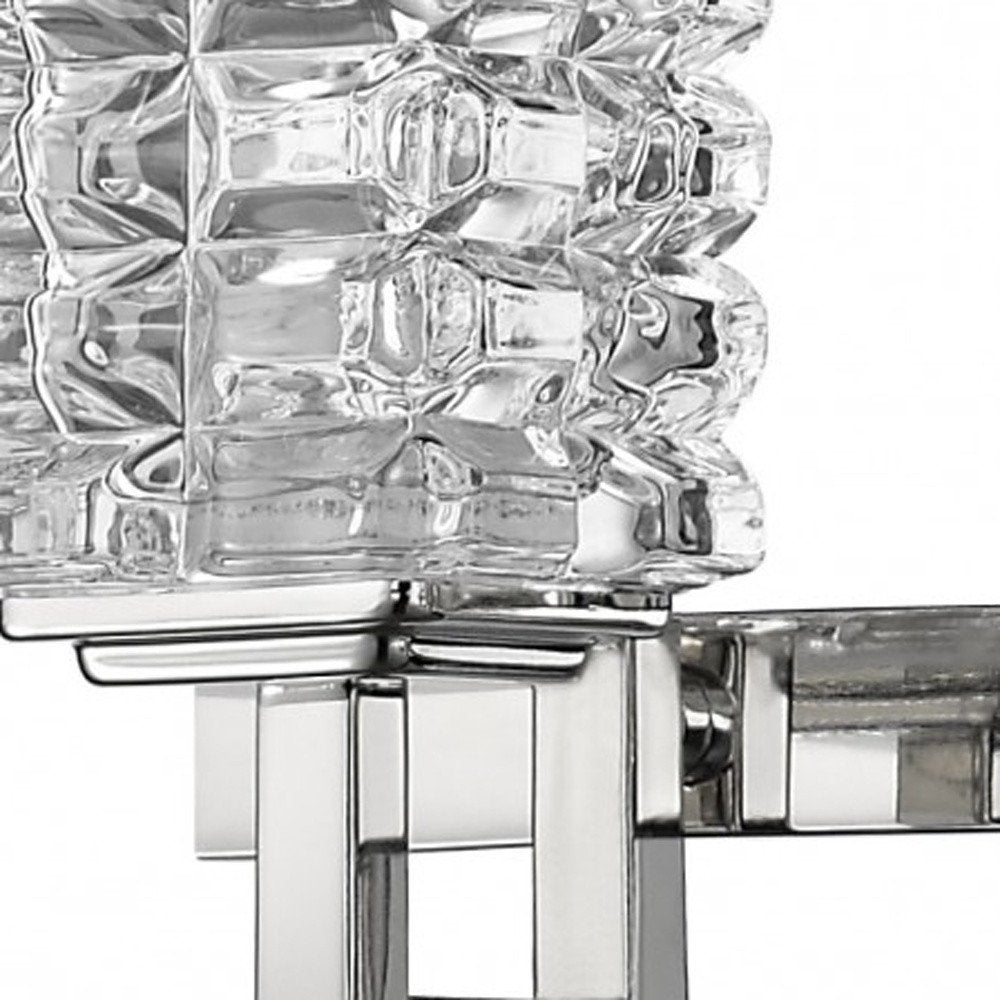 6" Silver And Clear Metal Vanity Flush Mounted Sconce