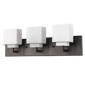 7" Black And White Metal and Glass Vanity Flush Mounted Sconce
