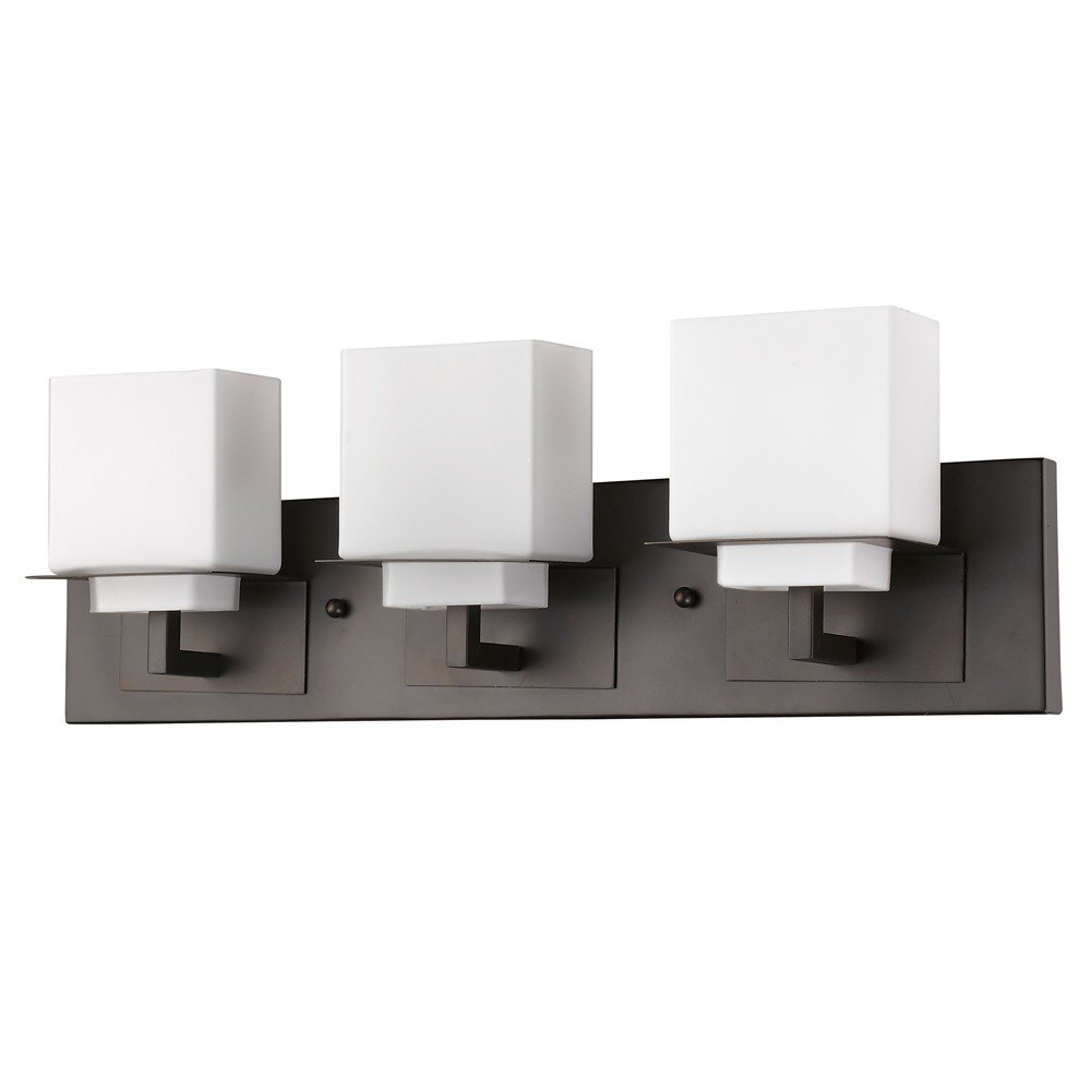 7" Black And White Metal and Glass Vanity Flush Mounted Sconce