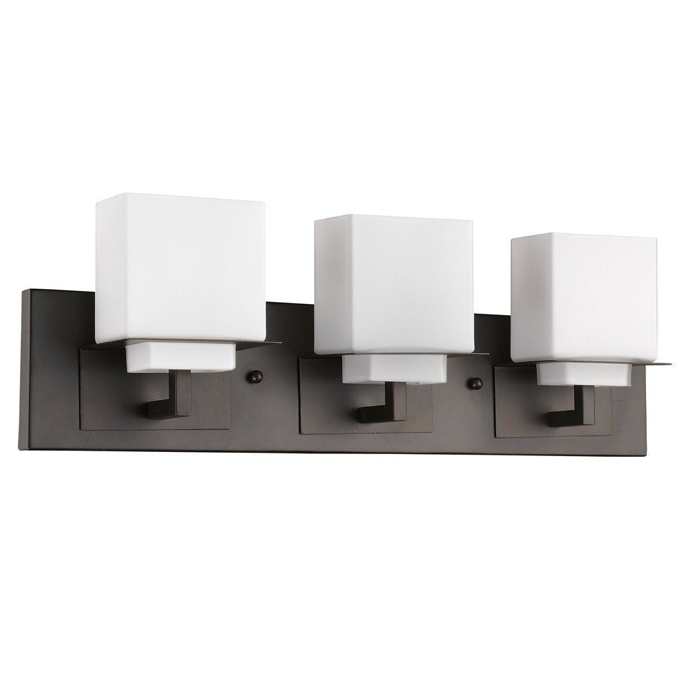 7" Black And White Metal and Glass Vanity Flush Mounted Sconce