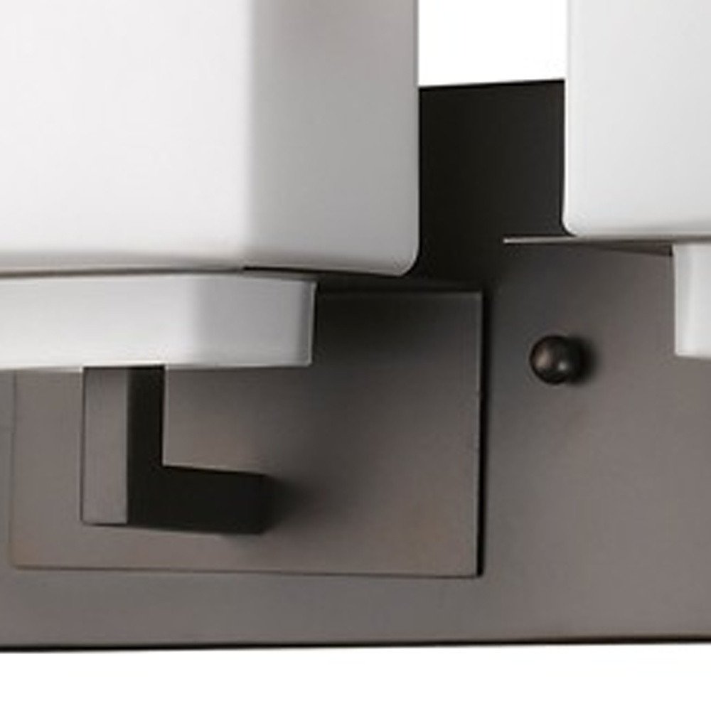 7" Black And White Metal and Glass Vanity Flush Mounted Sconce