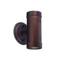 Two Light Bronze Cylinder Wall Light on a white background