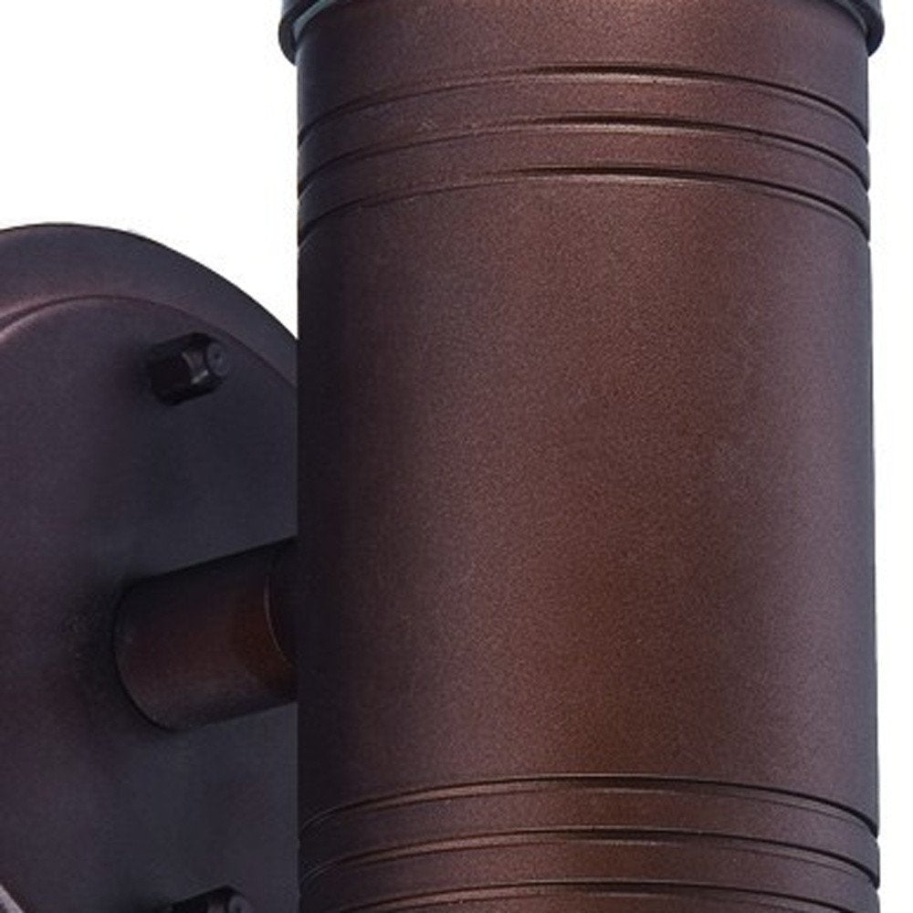 Two Light Bronze Cylinder Wall Light close-up detail