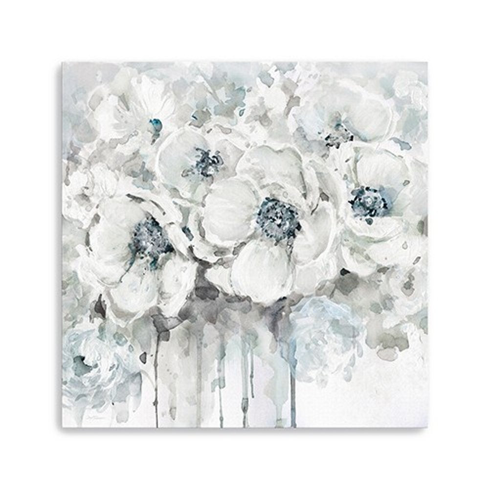 Winter Blues Flower Unframed Print Wall Art on a white background