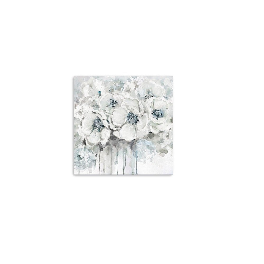 Winter Blues Flower Unframed Print Wall Art on a white background