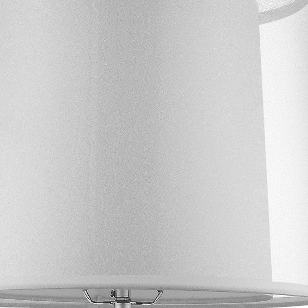 Close-up of 31" Silver Metal Table Lamp With White Empire Shade showing silver metal detail.