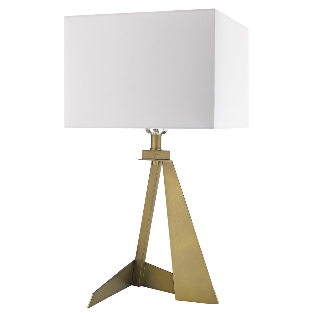 25" Brass Novelty Table Lamp With Shade. Table lamp isolated on a plain white background.