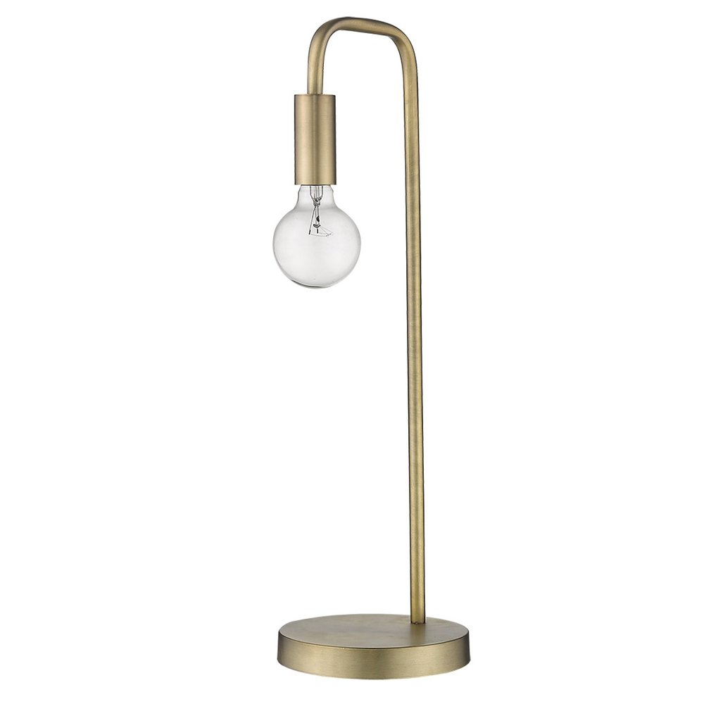26" Brass Metal Table Lamp. Table lamp isolated on a plain white background, showing a metal surface.