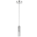 Solo 1-Light Polished Chrome Pendant With Multi-Faceted Round Crystal Shade on a white background