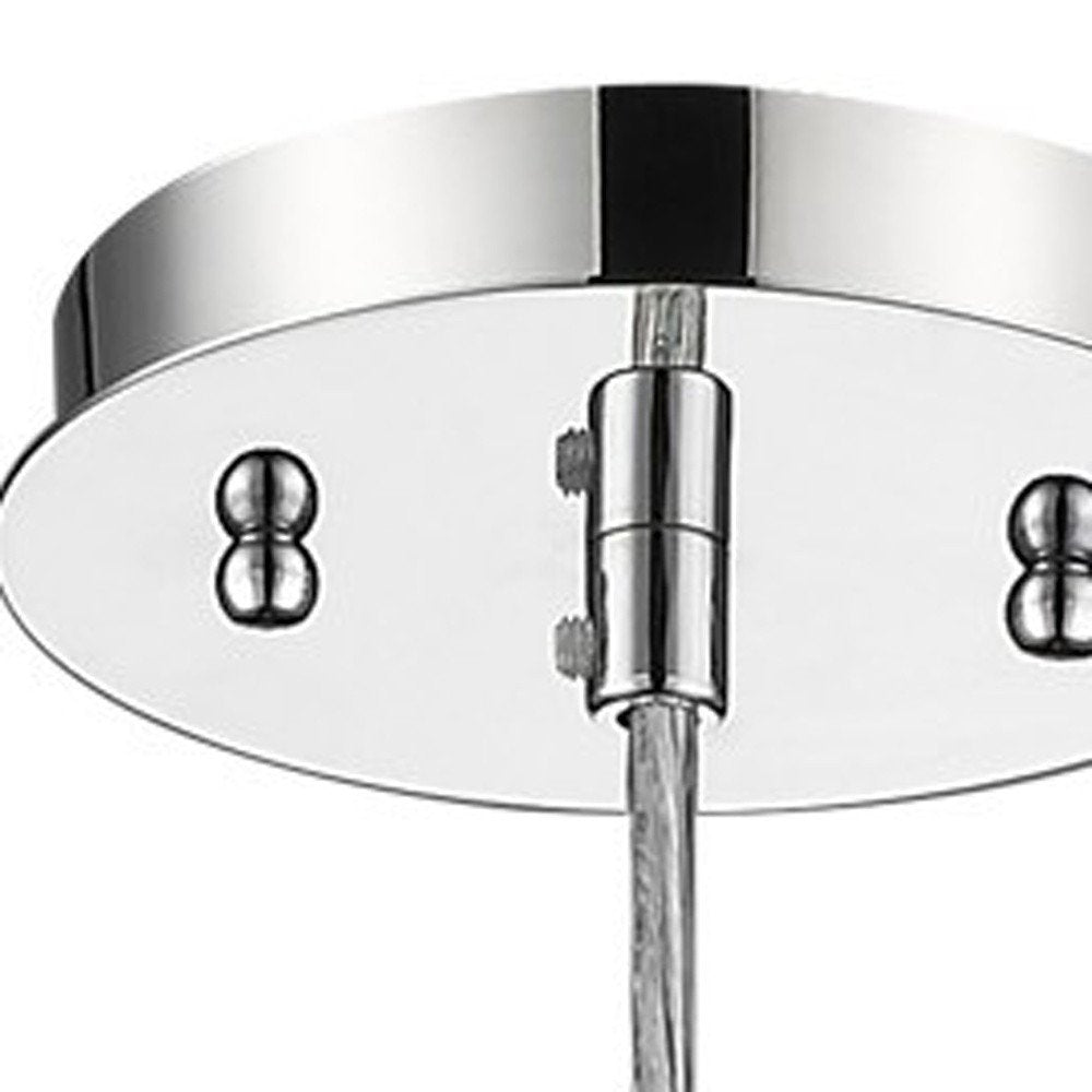 Solo 1-Light Polished Chrome Pendant With Multi-Faceted Round Crystal Shade on a white background