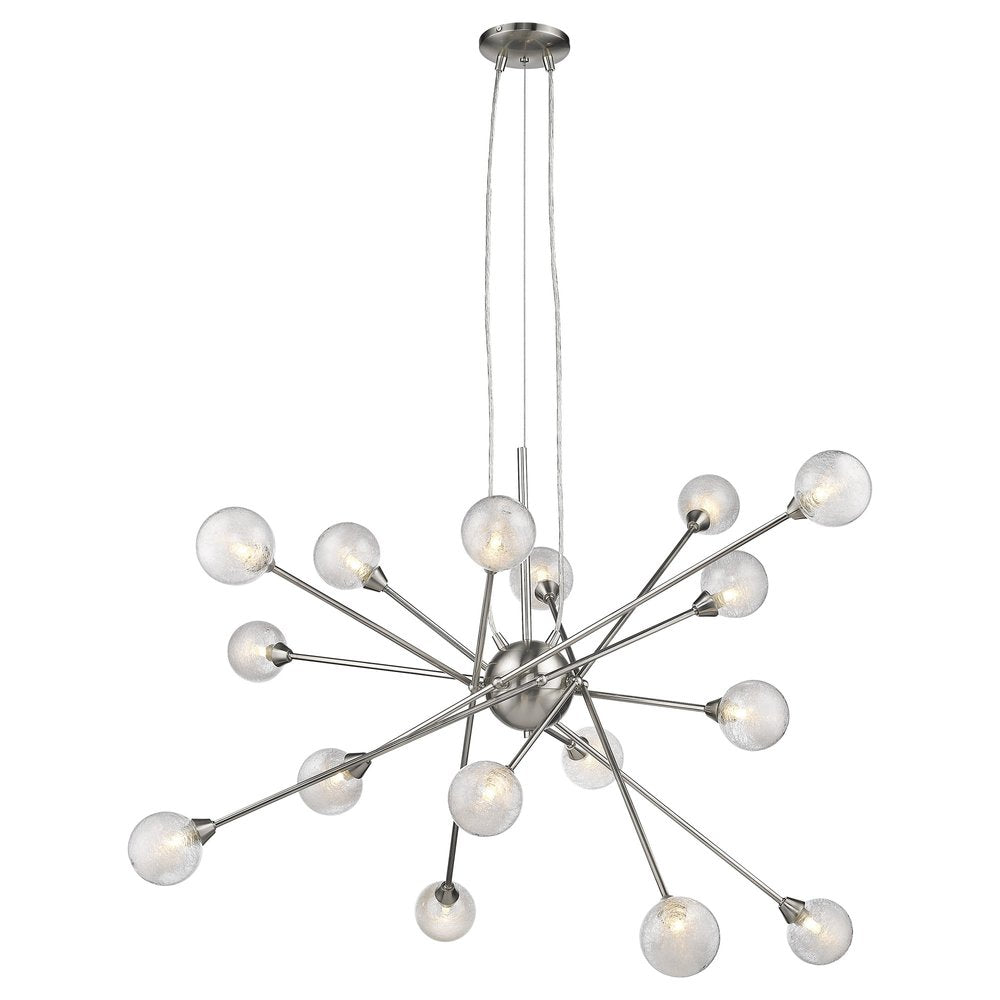 Modern Multi Light Geometric Hanging Chandelier Light on a white background