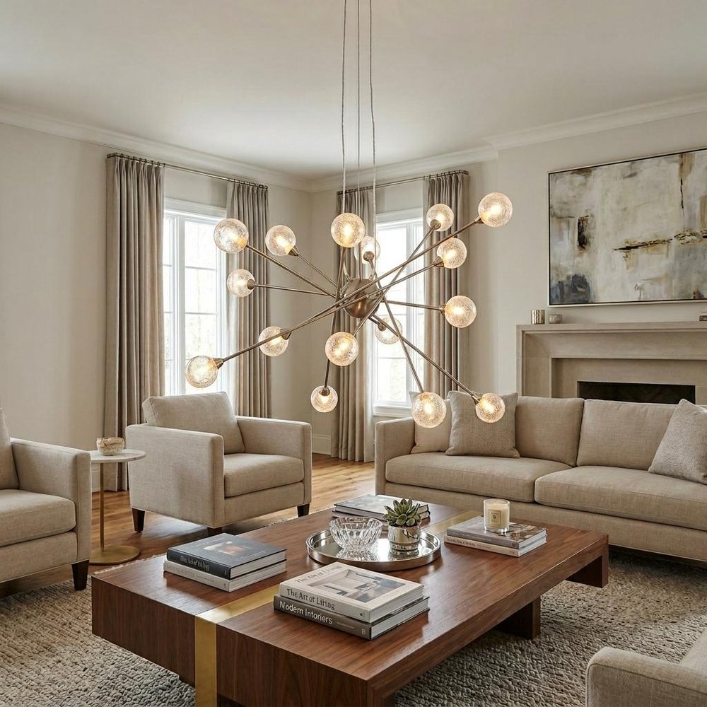 Modern Multi Light Geometric Hanging Chandelier Light