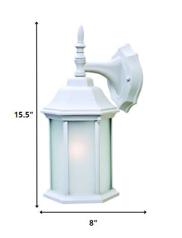 XL White Frosted Glass Swing Arm Wall Light on a white background