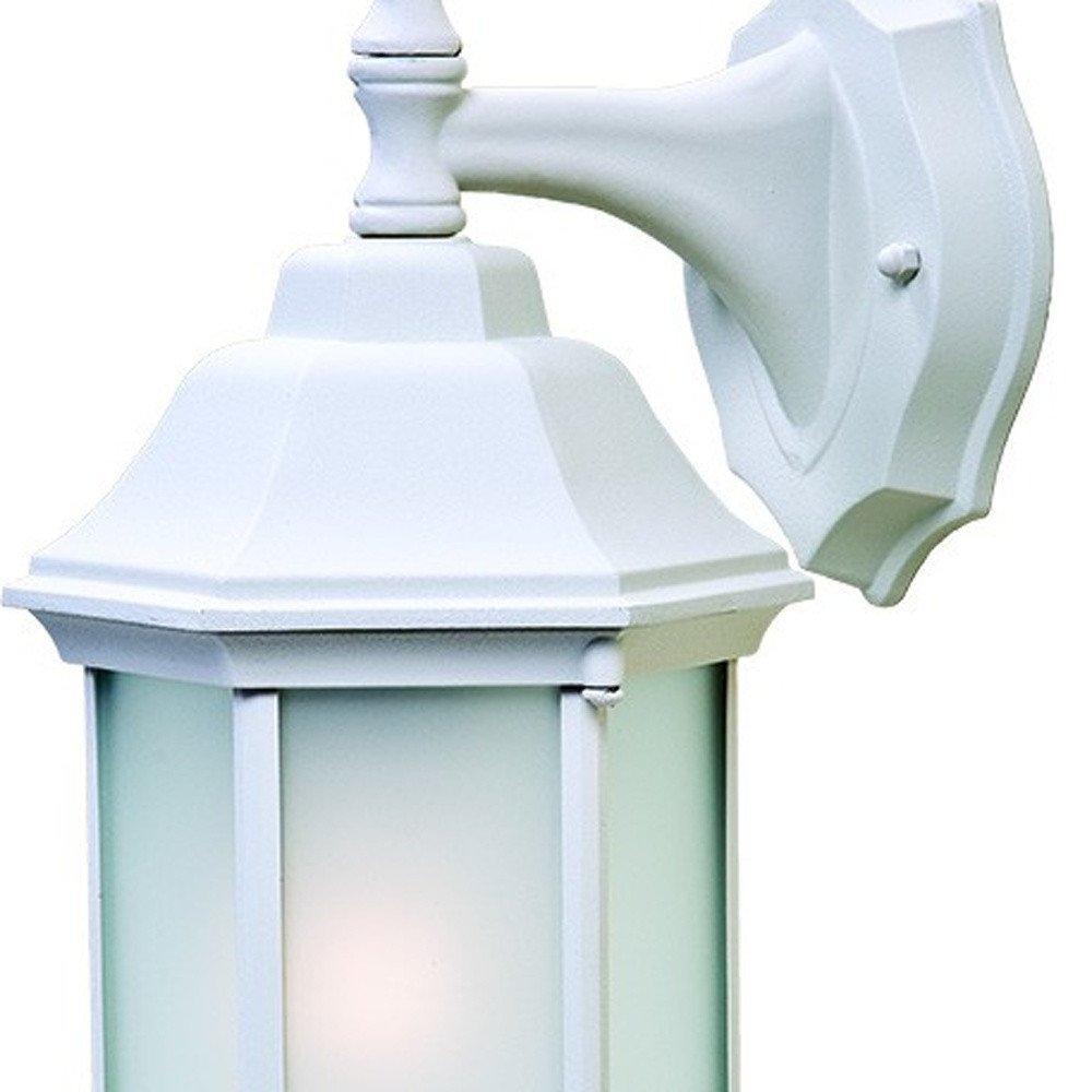 XL White Frosted Glass Swing Arm Wall Light on a white background