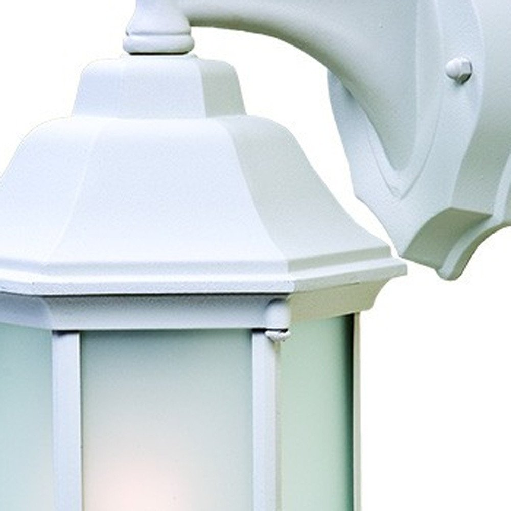 XL White Frosted Glass Swing Arm Wall Light on a white background