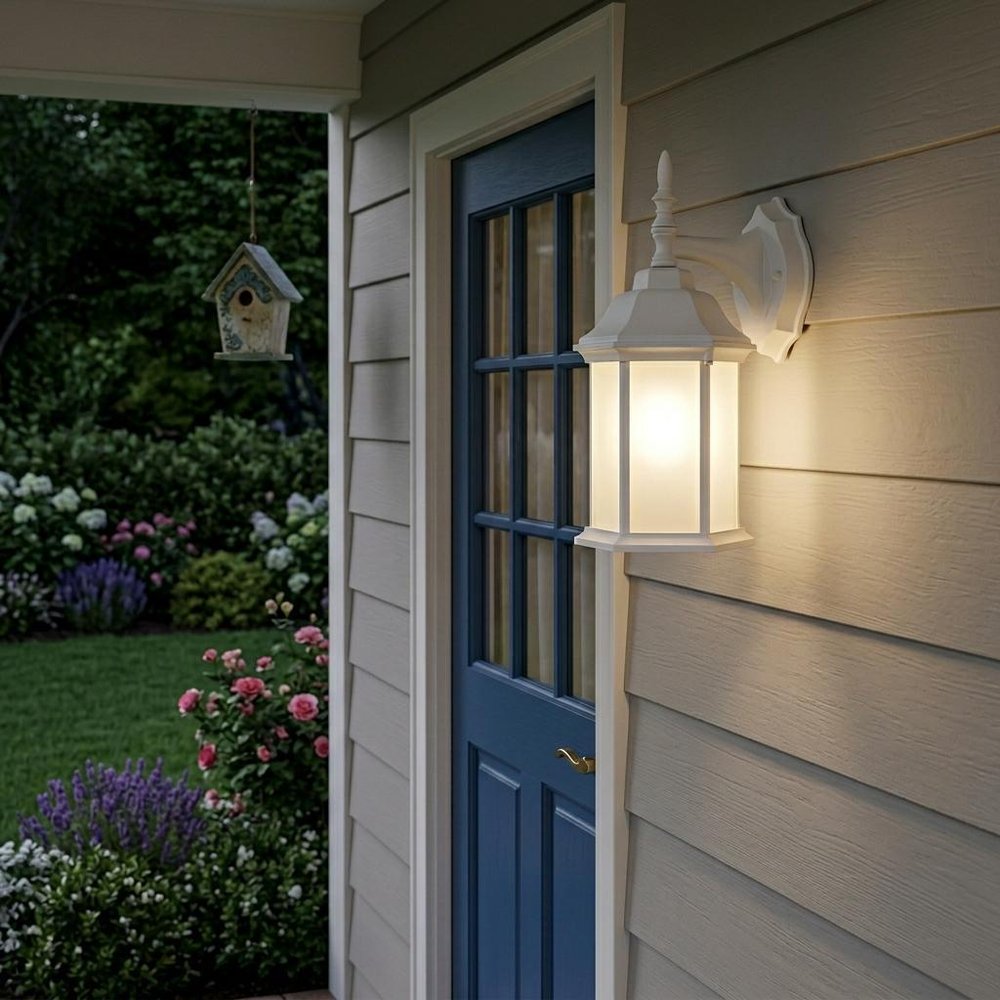 XL White Frosted Glass Swing Arm Wall Light in a home interior