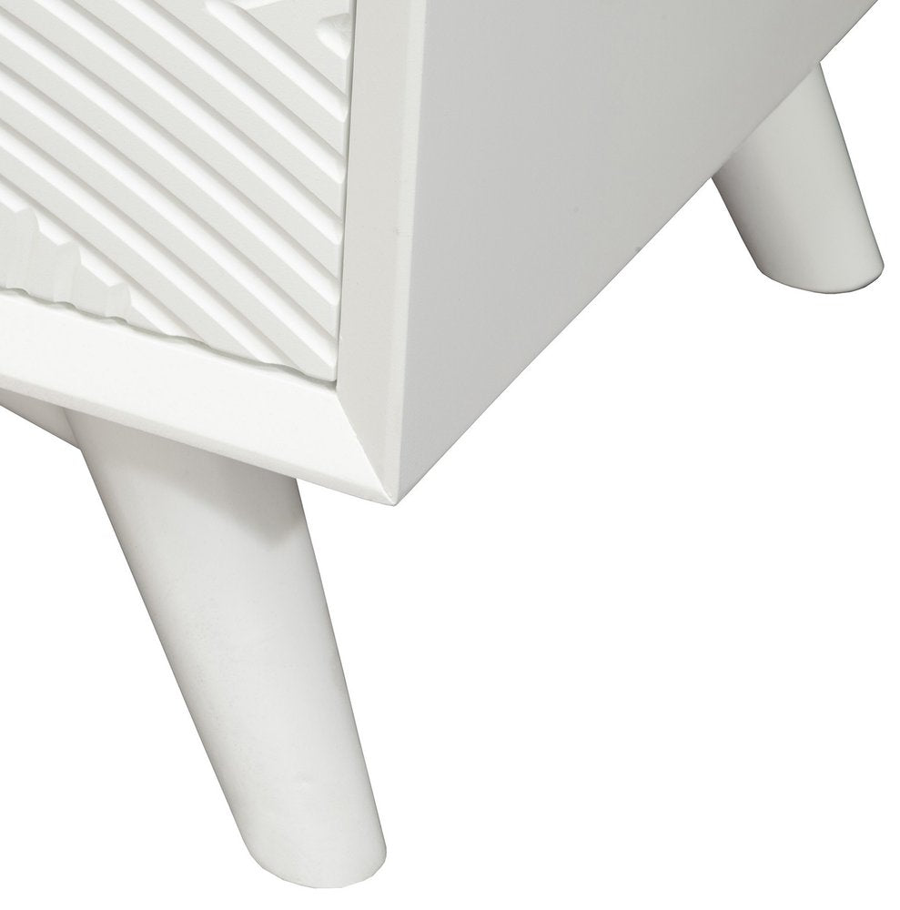 26" Solid Wood and Wood Two Drawer Nightstand - 26" H x 22" W x 16" D. Nightstands & bedside table isolated on a plain white background, showing a light gray wood surface.
