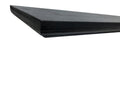 24" Black Wood Wall Mounted Floating Shelf. Wall mounted shelve isolated on a plain white background, showing a black wood surface.