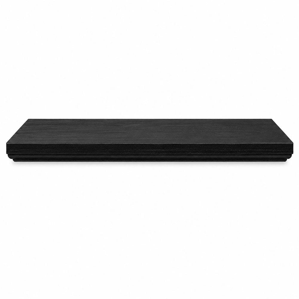 24" Black Wood Wall Mounted Floating Shelf