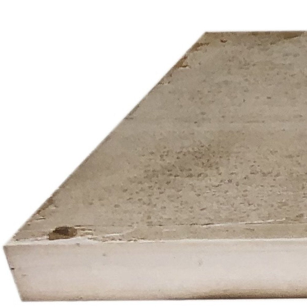 5" Solid Wood Wall Mounted Shelving Unit. Wall mounted shelve isolated on a plain white background, in a tan wood finish.