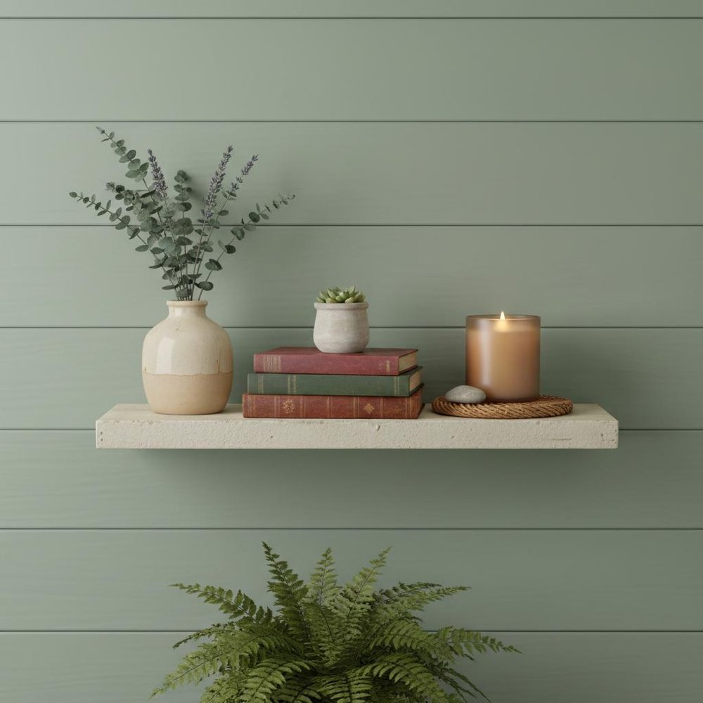 24" Solid Wood Rustic Wall Mounted Shelving Unit