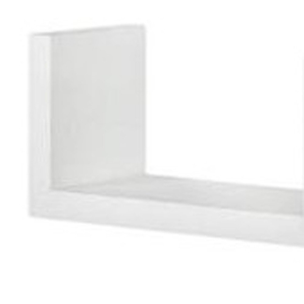 24" Two Shelves Solid Wood Wall Mounted Shelving Unit. Wall mounted shelve isolated on a plain white background, showing a white wood surface.