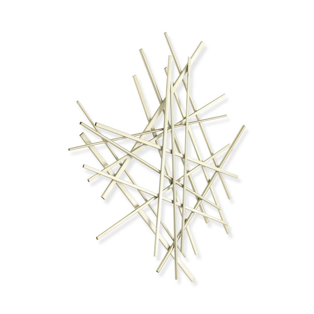 Silver Steel Wall Decor on a white background