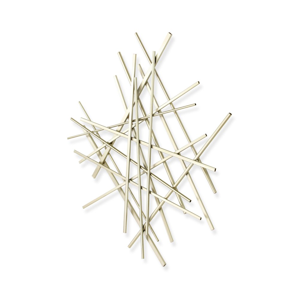 Silver Steel Wall Decor on a white background