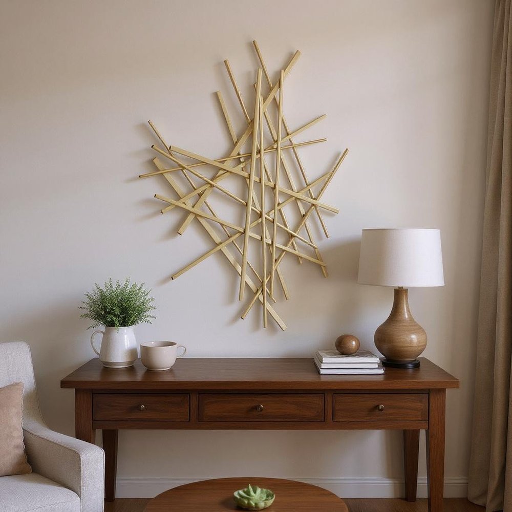 Silver Steel Wall Decor in a home interior