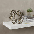8" Brown and Gold Metal Hand Painted Geometric Orb Tabletop Sculpture
