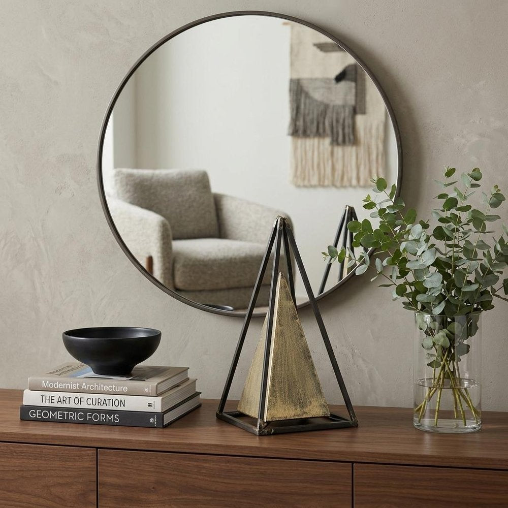 Narrow Metal Triangular Decorative Sculpture