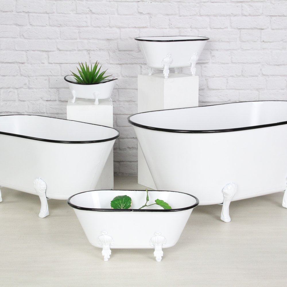 White Bathtub Decorative Sculpture on a white background