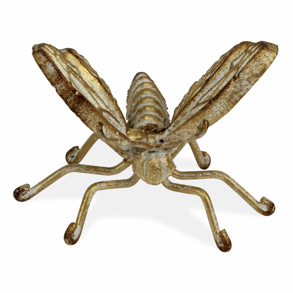 4" Gold Cast Iron Butterfly Tabletop Sculpture