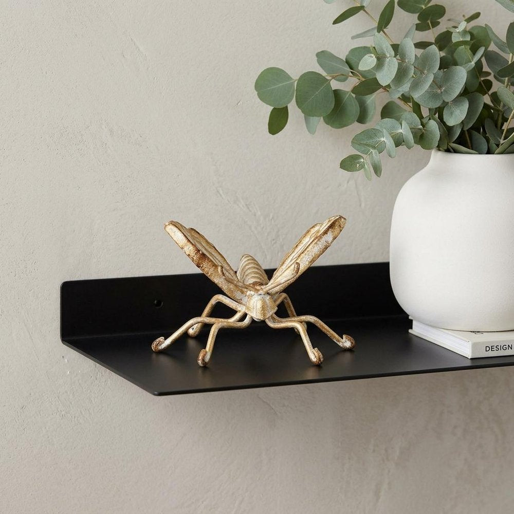4" Gold Cast Iron Butterfly Tabletop Sculpture