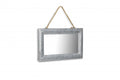 9" Silver Metal Framed Accent Mirror on a white background