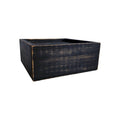 7" Black Wood Wall Mounted Floating Shelf With LED Light on a white background