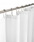 Luxurious White Waffle Weave Shower Curtain on a white background