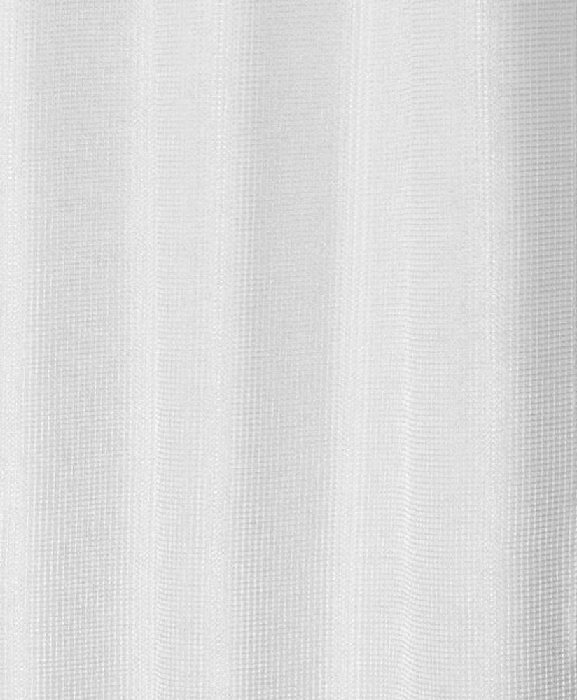 Luxurious White Waffle Weave Shower Curtain on a white background
