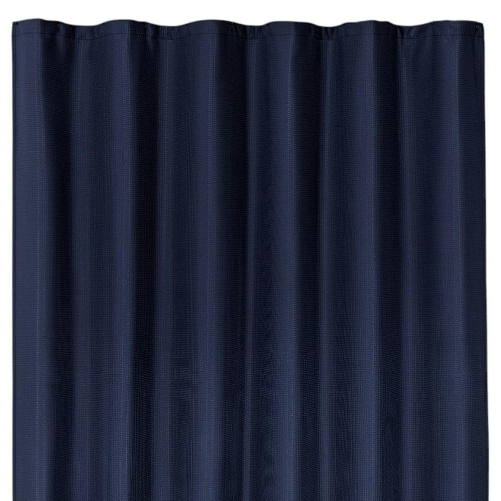 Luxurious Navy Waffle Weave Shower Curtain close-up detail