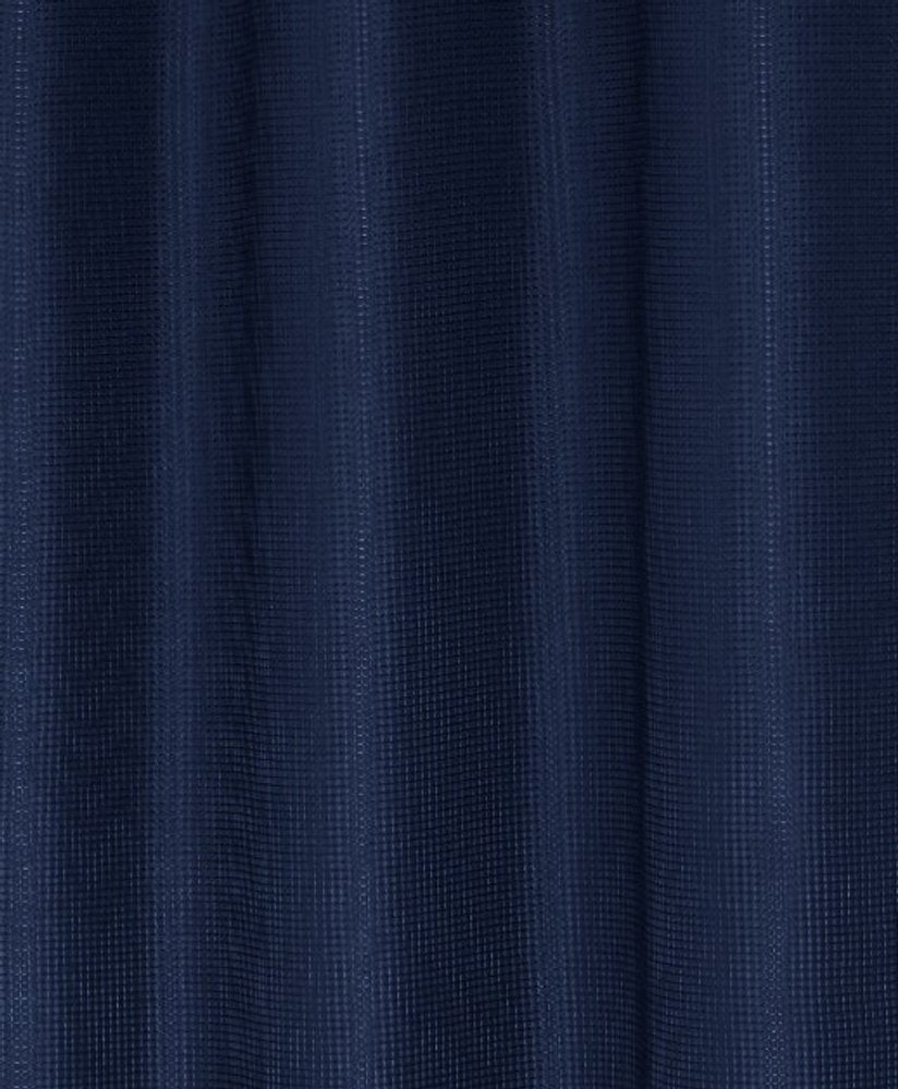 Luxurious Navy Waffle Weave Shower Curtain close-up detail