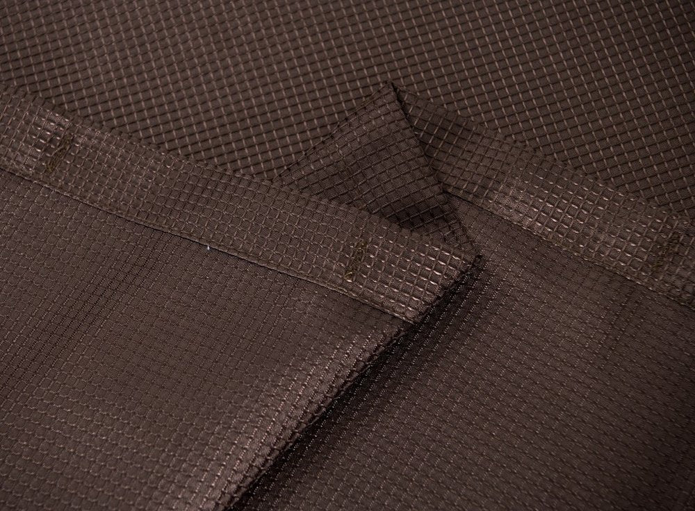 Luxurious Brown Waffle Weave Shower Curtain close-up detail